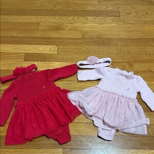 GAP Baby Knit Tutu Rompers - Red & Light Pink (2 Pack)